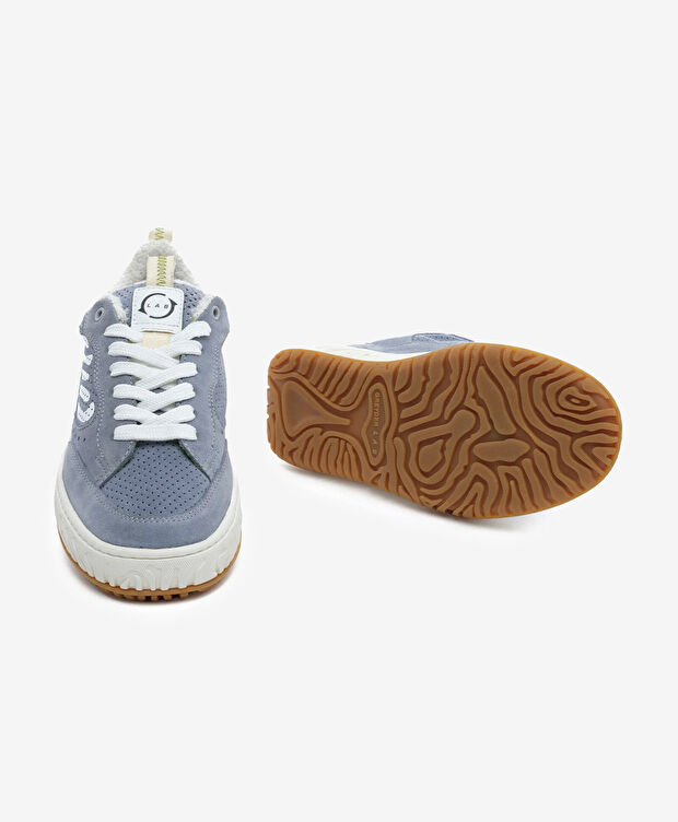 Kadın Beyaz Lacivert Hakiki Deri Sneaker Ayakkabı - 6