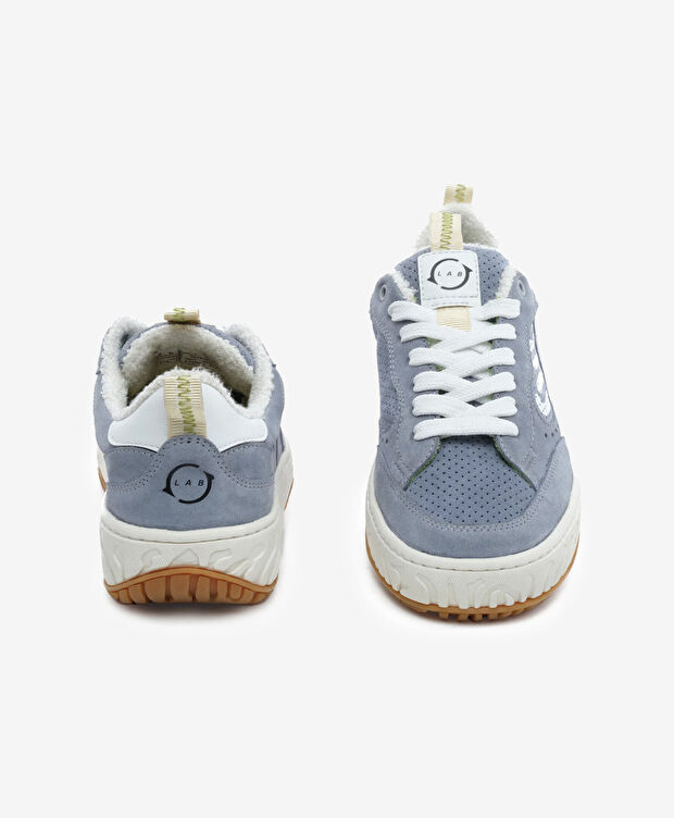 Kadın Beyaz Lacivert Hakiki Deri Sneaker Ayakkabı - 7