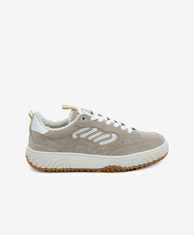 Kadın Kum Hakiki Deri Sneaker Ayakkabı - 1