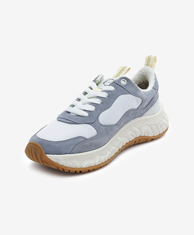 Kadın Beyaz Lacivert Hakiki Deri Spor Ayakkabı - 3