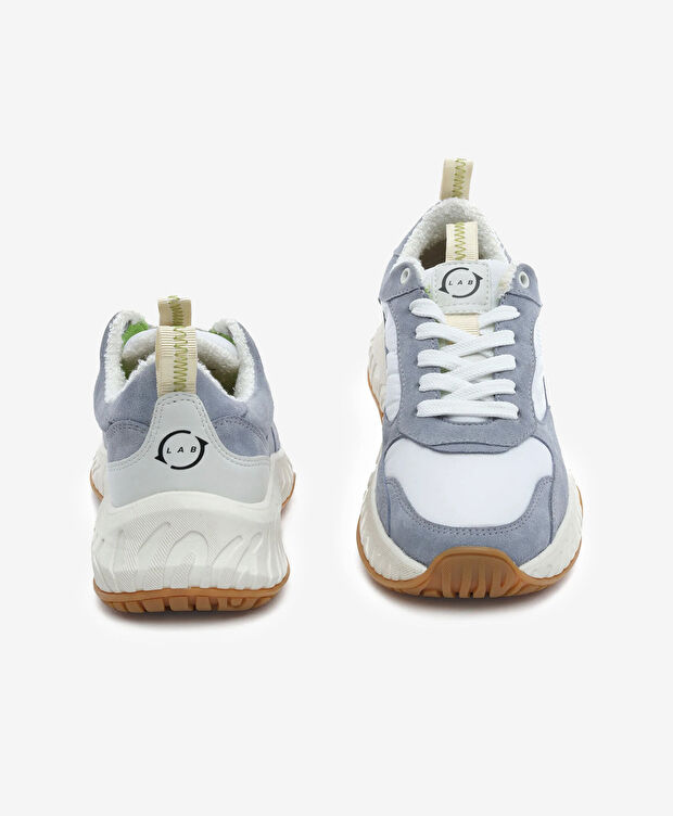 Kadın Beyaz Lacivert Hakiki Deri Spor Ayakkabı - 7