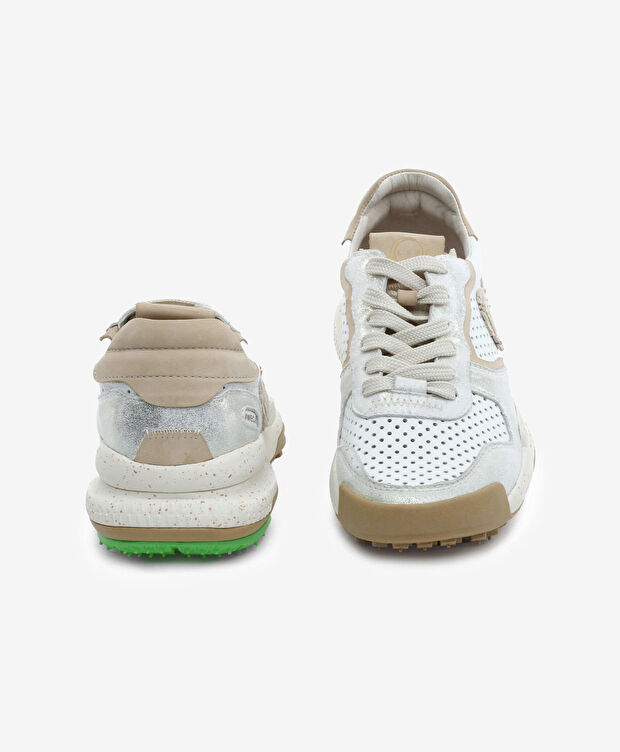 Kadın Altın Beyaz Hakiki Deri Spor Ayakkabı - 7