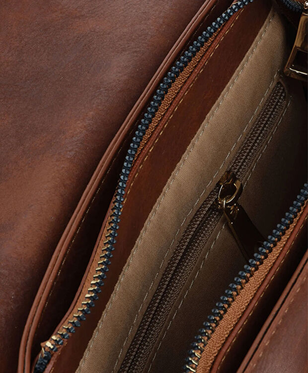 Kadın Taba Hakiki Deri Çapraz Çanta - 5