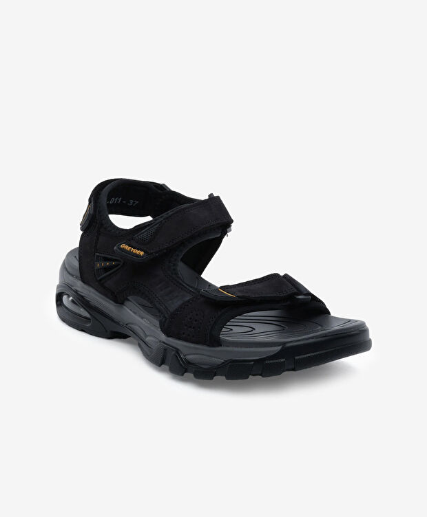 Kadın Siyah Hakiki Deri Sandalet - 2