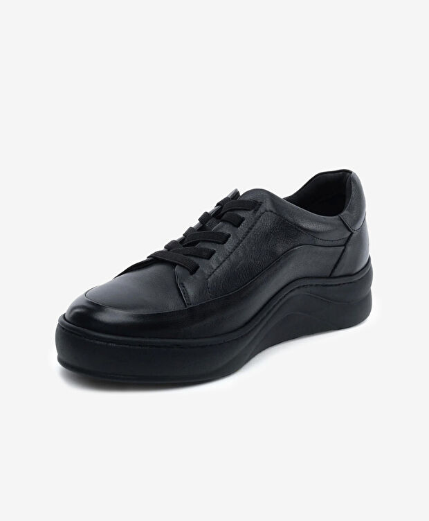 Kadın Siyah Hakiki Deri Casual Ayakkabı - 3