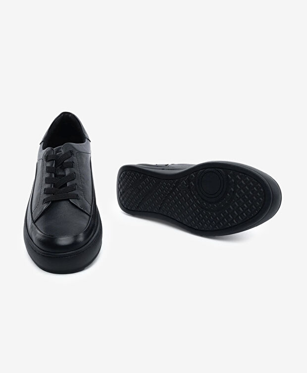 Kadın Siyah Hakiki Deri Casual Ayakkabı - 6