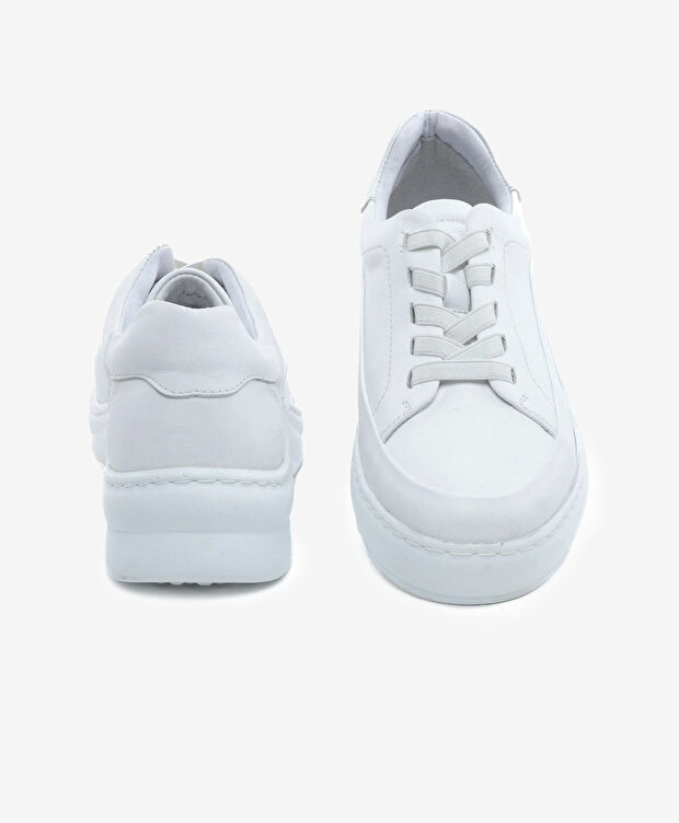 Kadın Beyaz Hakiki Deri Casual Ayakkabı - 7