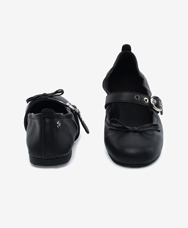 Kadın Siyah Hakiki Deri Babet Ayakkabı - 7