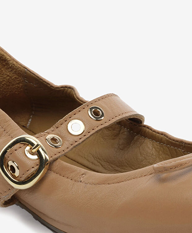 Kadın Taba Hakiki Deri Babet Ayakkabı - 5