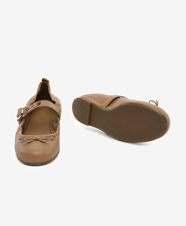 Kadın Taba Hakiki Deri Babet Ayakkabı - 6