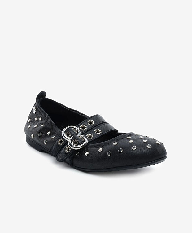 Kadın Siyah Hakiki Deri Babet - 2