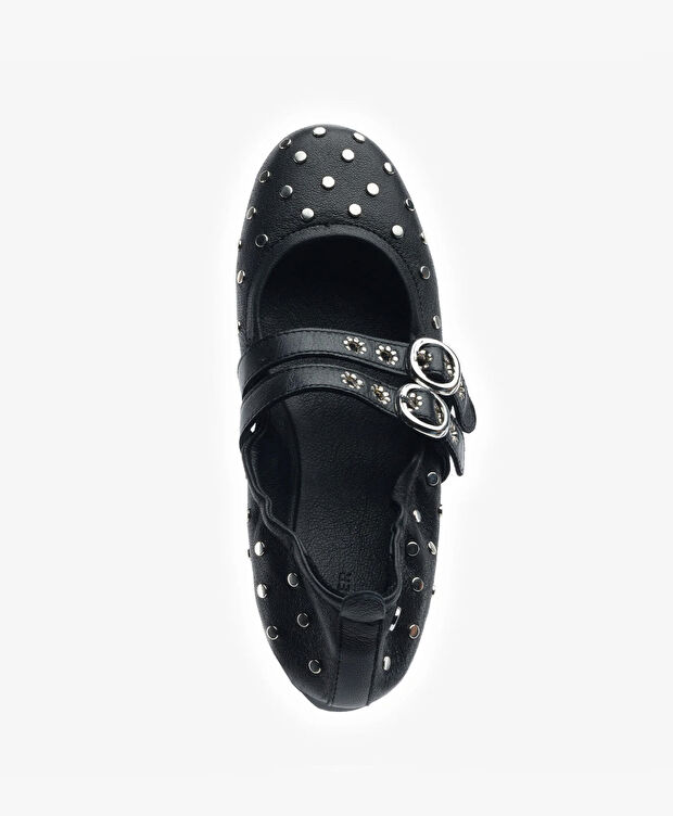 Kadın Siyah Hakiki Deri Babet - 4