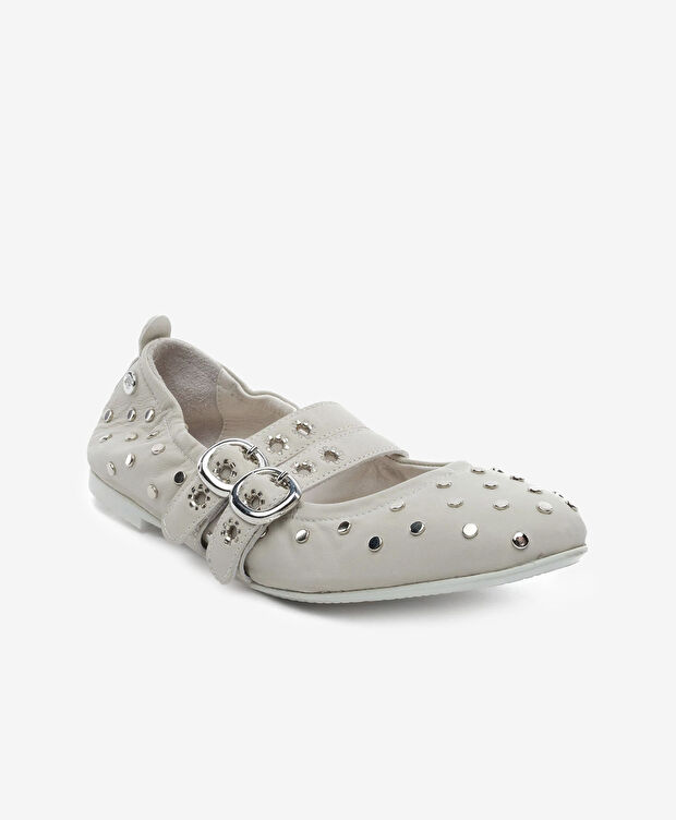 Kadın Bej Hakiki Deri Babet Ayakkabı - 2