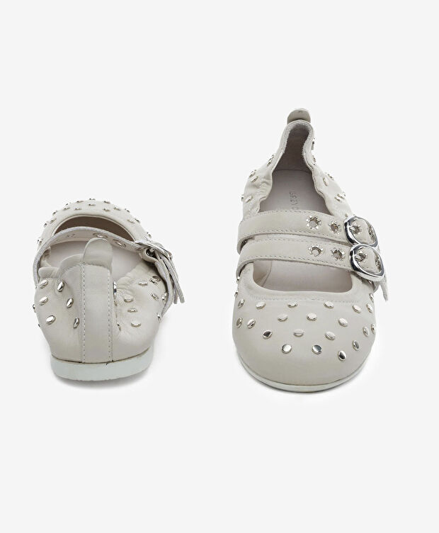 Kadın Bej Hakiki Deri Babet Ayakkabı - 7