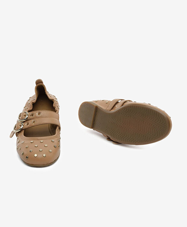 Kadın Taba Hakiki Deri Babet Ayakkabı - 6