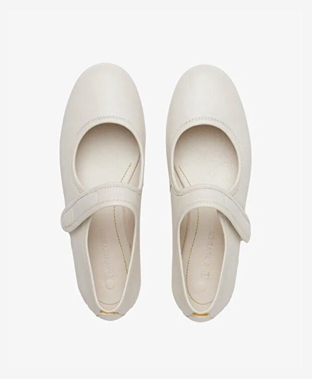 Kadın Beyaz Hakiki Deri Babet - 5