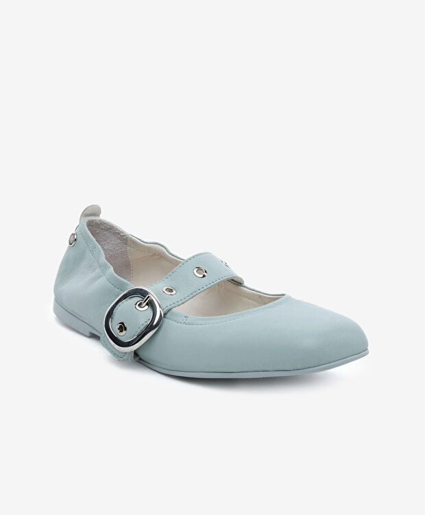 Kadın Yeşil Hakiki Deri Babet Ayakkabı - 2