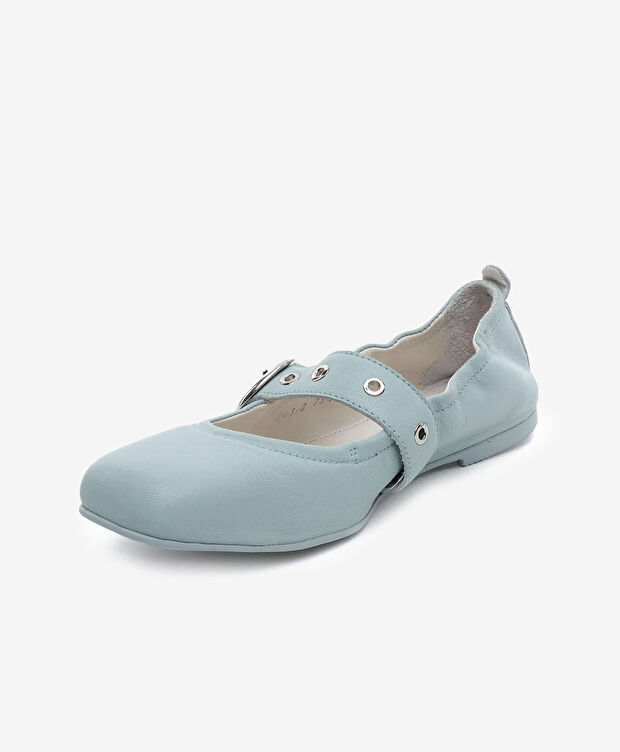 Kadın Yeşil Hakiki Deri Babet Ayakkabı - 3