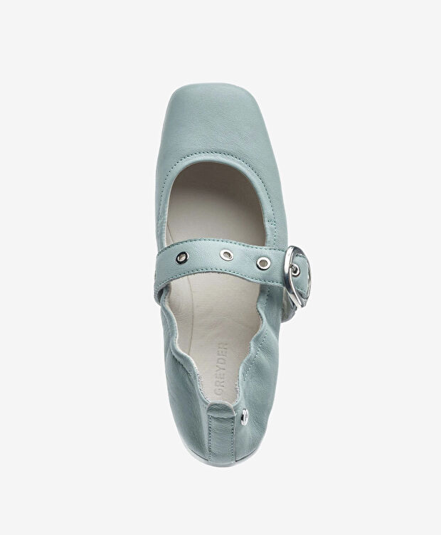 Kadın Yeşil Hakiki Deri Babet Ayakkabı - 4