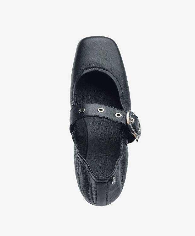 Kadın Siyah Hakiki Deri Babet Ayakkabı - 4