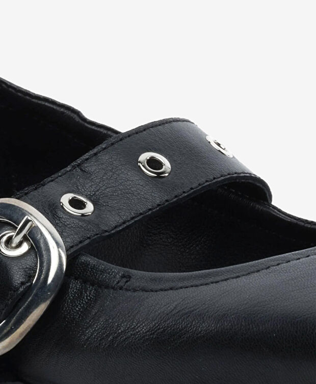 Kadın Siyah Hakiki Deri Babet Ayakkabı - 5