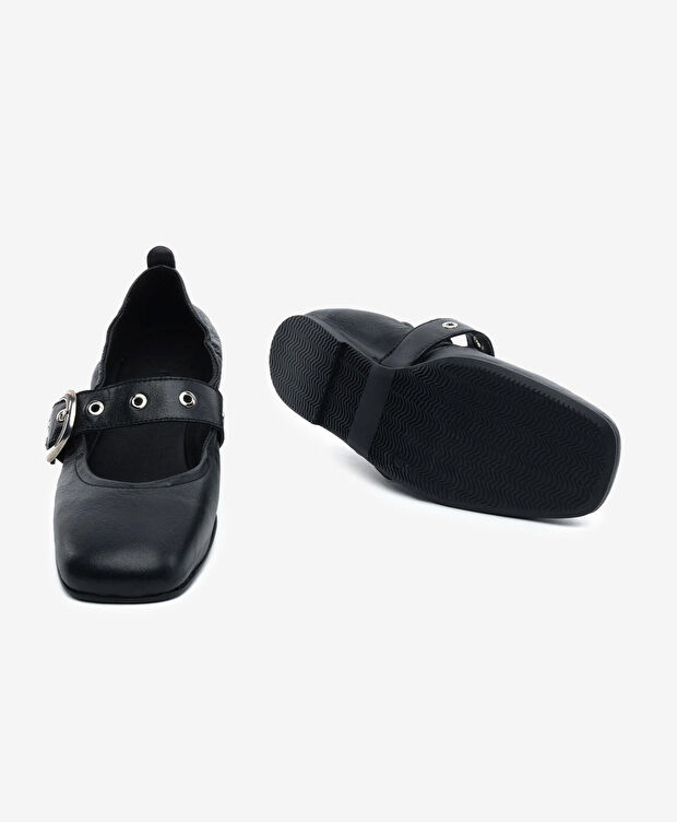 Kadın Siyah Hakiki Deri Babet Ayakkabı - 6