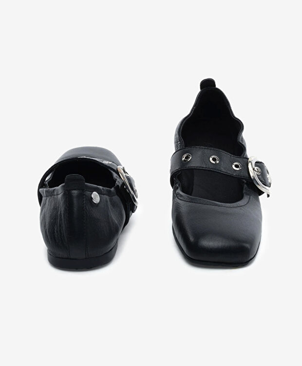 Kadın Siyah Hakiki Deri Babet Ayakkabı - 7