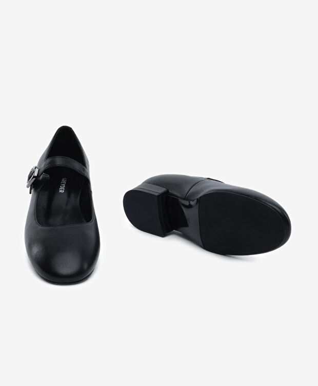 Kadın Siyah Hakiki Deri Klasik Ayakkabı - 6