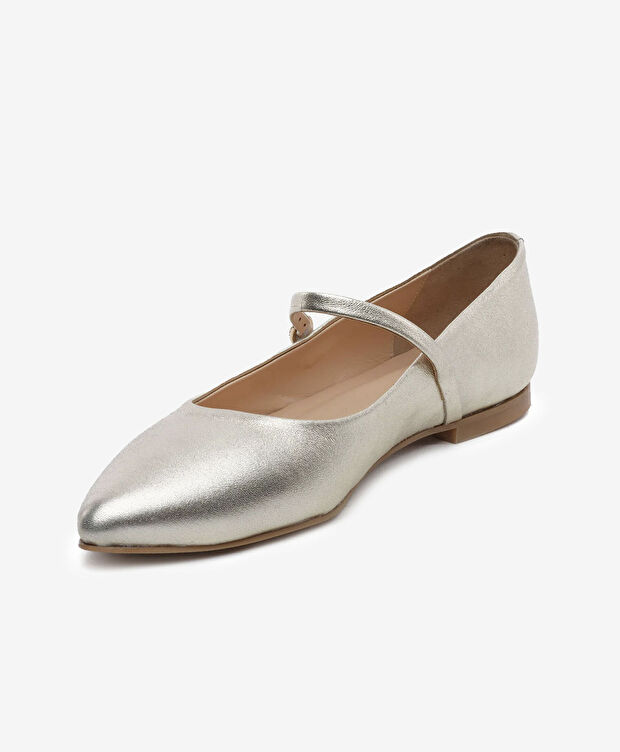 Kadın Altın Hakiki Deri Babet - 3