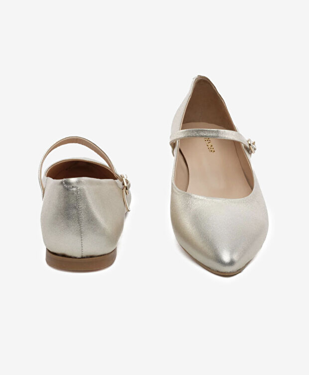 Kadın Altın Hakiki Deri Babet - 7