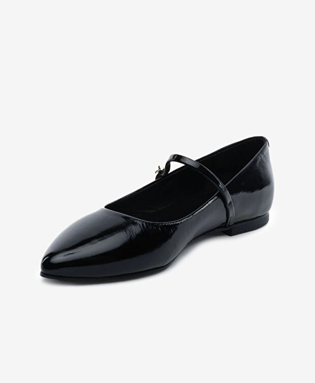 Kadın Siyah Hakiki Deri Babet - 3