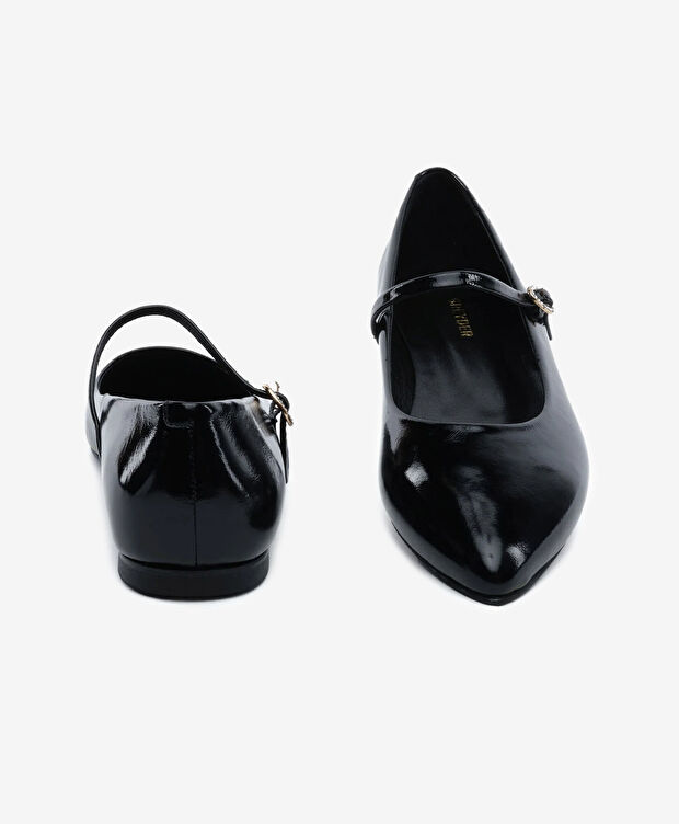 Kadın Siyah Hakiki Deri Babet - 7