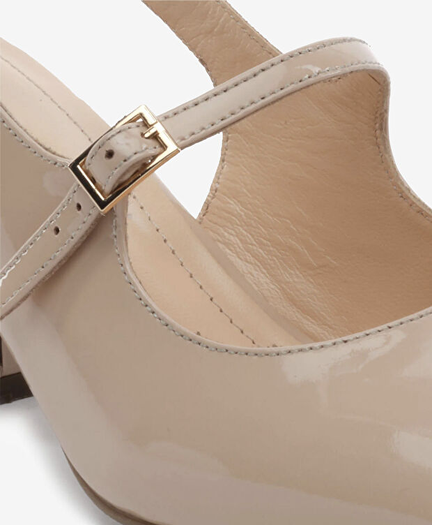 Kadın Krem Hakiki Deri Klasik Ayakkabı - 5