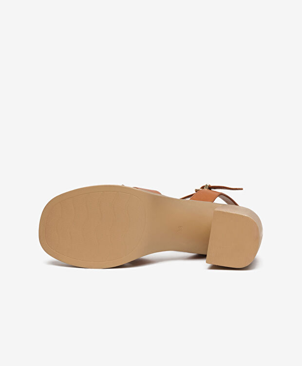 Kadın Taba Topuklu Sandalet - 6