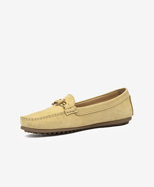 Kadın Sarı Hakiki Deri Loafer Ayakkabı - 4