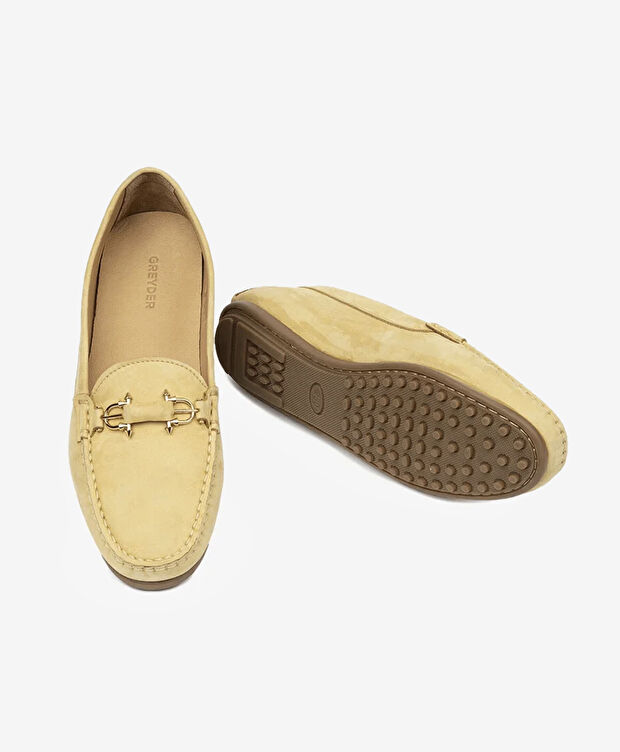 Kadın Sarı Hakiki Deri Loafer Ayakkabı - 5