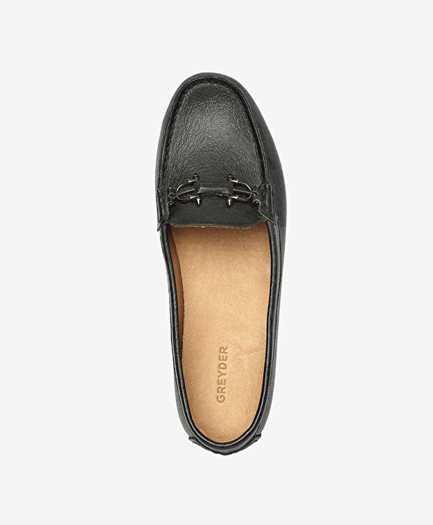 Kadın Siyah Hakiki Deri Loafer Ayakkabı - 3