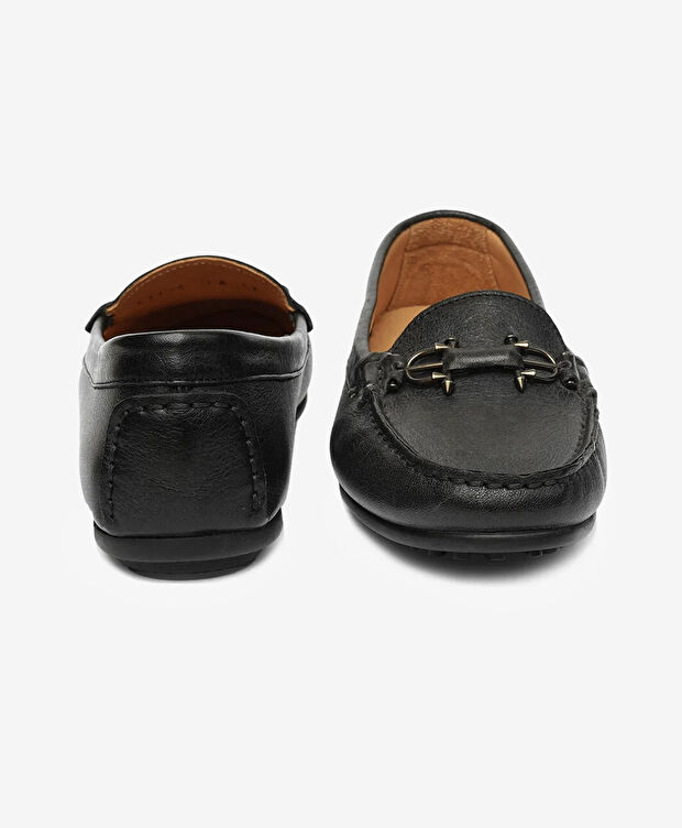 Kadın Siyah Hakiki Deri Loafer Ayakkabı - 6