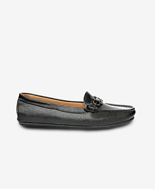 Kadın Siyah Hakiki Deri Loafer Ayakkabı - 1