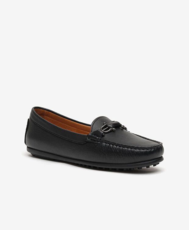 Kadın Siyah Hakiki Deri Loafer Ayakkabı - 3