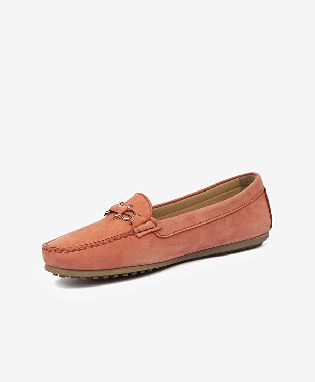 Kadın Nar Çiçeği Hakiki Deri Loafer Ayakkabı - 3