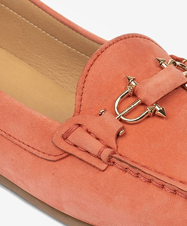 Kadın Nar Çiçeği Hakiki Deri Loafer Ayakkabı - 5