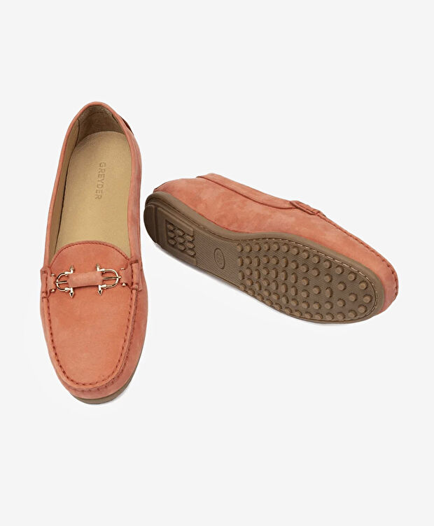 Kadın Nar Çiçeği Hakiki Deri Loafer Ayakkabı - 6