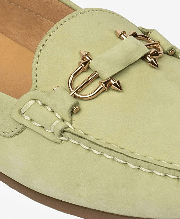 Kadın Yeşil Hakiki Deri Loafer Ayakkabı - 5