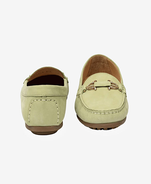 Kadın Yeşil Hakiki Deri Loafer Ayakkabı - 7