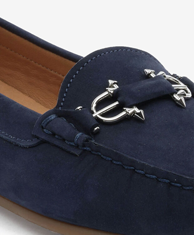 Kadın Lacivert Hakiki Deri Loafer Ayakkabı - 5