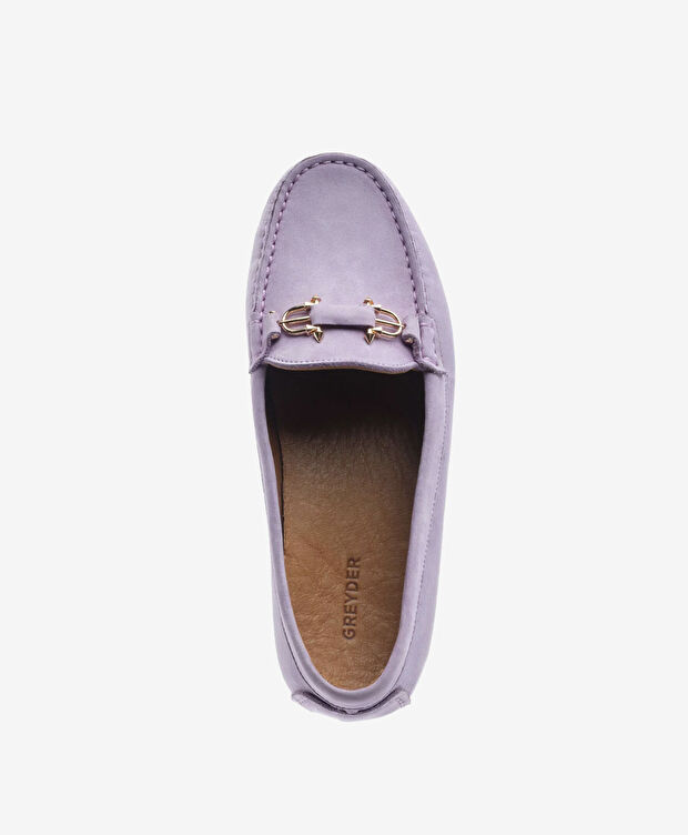 Kadın Lila Hakiki Deri Loafer Ayakkabı - 4