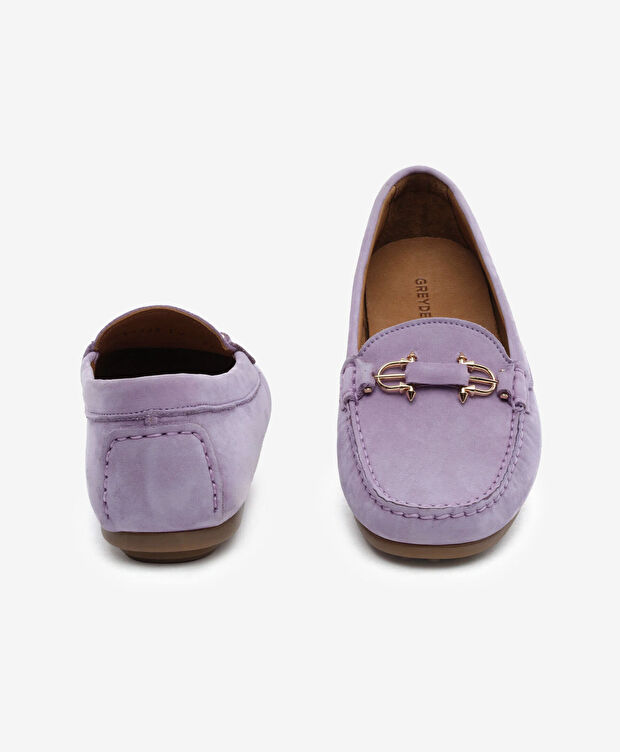 Kadın Lila Hakiki Deri Loafer Ayakkabı - 6