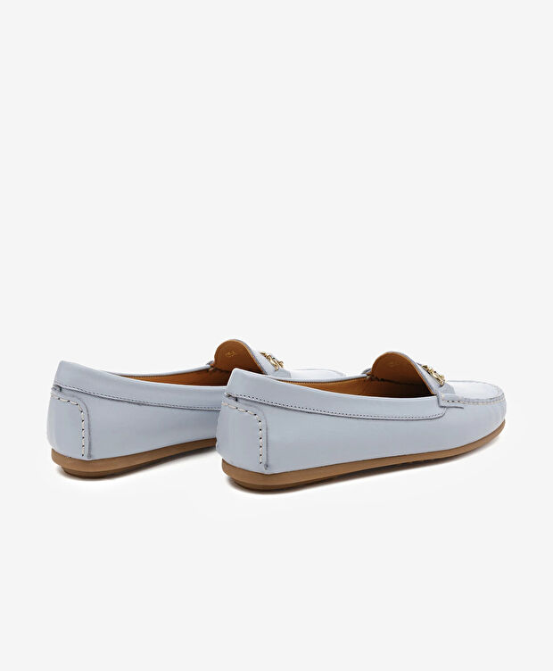 Kadın Mavi Hakiki Deri Loafer Ayakkabı - 4