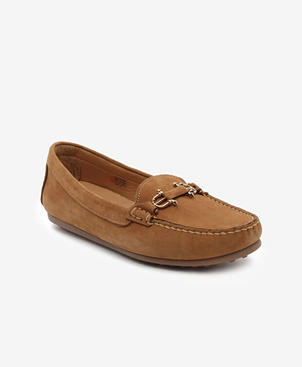 Kadın Taba Hakiki Deri Loafer Ayakkabı - 2